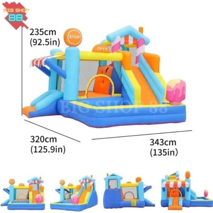 Mainan Anak Rumah Istana Balon Bouncy Jumping Castle Ice Cream Playground