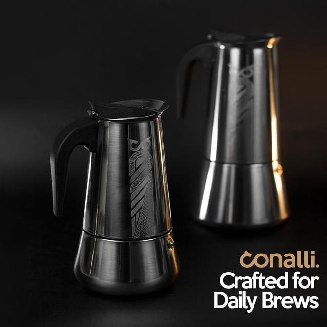 TERMURAH - Mokapot Kompor Induksi Stainless Steel 9 Cup 450ml Moka Pot 12 Cup 600ml Espresso Coffee 