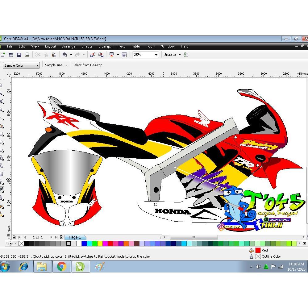 Sticker striping honda NSR 150 new NSR RR thaland