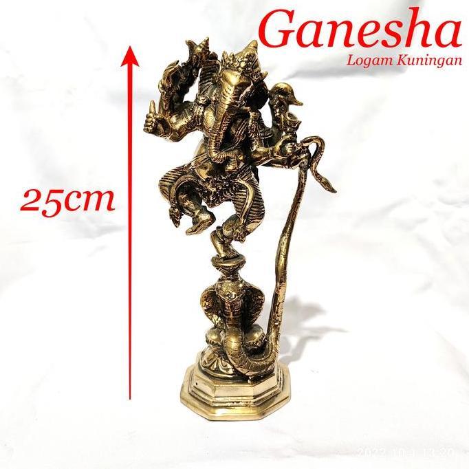 HARGA DISC - Patung Ganesha berdiri diatas ular cobra