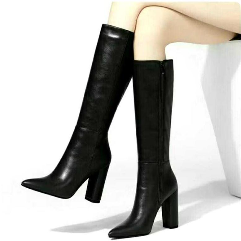 FAVORIT sepatu Boots heels panjang hak tau flat wanita fashion harga fromo