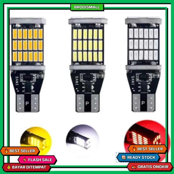 Lampu Sein Dajjal T10 T15 45 Mata Led Smd Sein Kota Terang Kiri Kanan Sein Dajjal Mobil Motor 12-24 