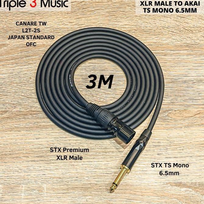 Kabel OFC XLR Male To Akai TS Mono kabel soundcard ke speaker