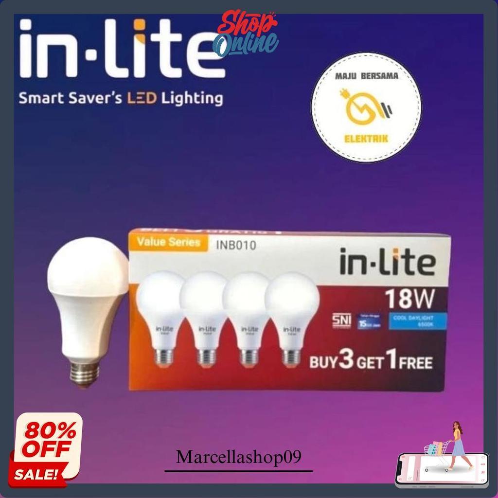 Lampu Led Inlite  3 Gratis 1 / Bohlam Inlite  Led 3 Free 1 / In Lite Paket Beli 3 + 1/ 5Watt / 7Watt