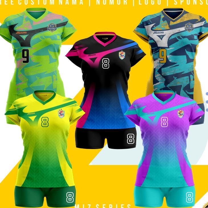 Baju Jersey Voli Wanita Cewe Putri Team & Satuan Custom Nama Logo