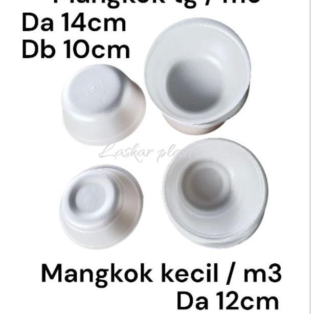 Mangkok Gabus Sekali Pakai Uk Kecil (250Pc) / Sterofoam M3 / Tanggung (100Pc) / Styrofoam Mo