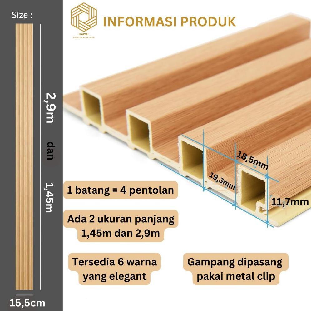 Favorit Wall Panel Wpc Wood Premium 1.45 Meter X 15.5Cm Dekorasi Dinding | Panel Kayu 3D Ready Medan
