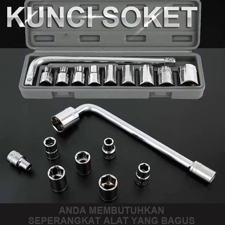 HOT KUNCI SHOCK 10SET 27SET LENGKAP KOMPLIT OBENG SOCKET RING TOOL KIT ALAT  MOBIL MOTOR 55A GDG