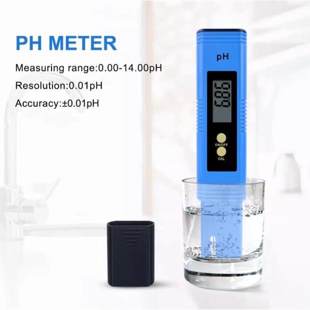 Ph-02 Ph Meter Lcd Pen Digital Tester - Alat Ukur Kadar Asam For Aquarium Pool Water Wine Urine - Bl