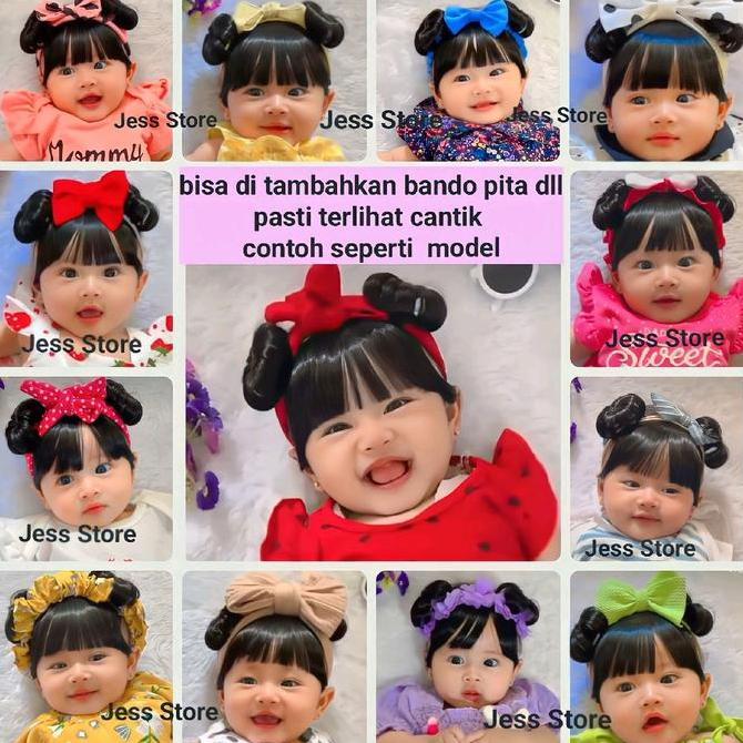 bandana wig / bandana bando bayi rambut / bandana anak turban poni wig bayi wig bayi 6 sampai 12