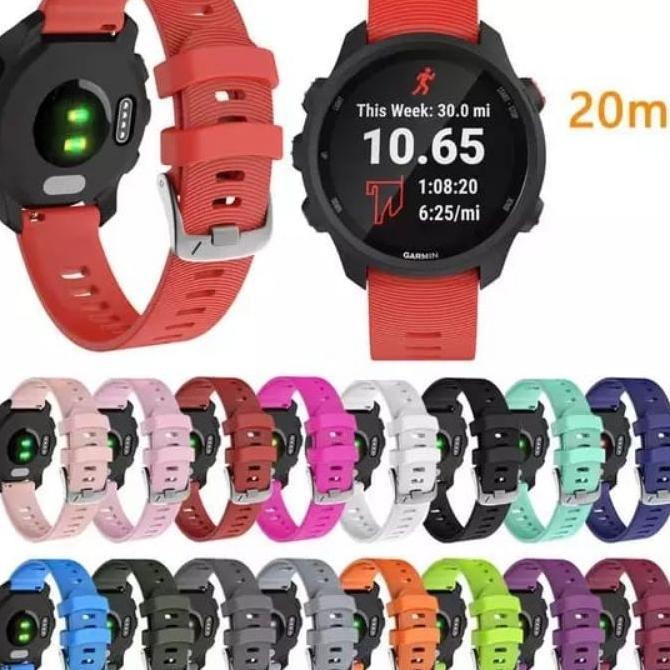 Strap Silikon Tali Karet Jam Garmin Forerunner 245 Fr 245 Fr245 20Mm
