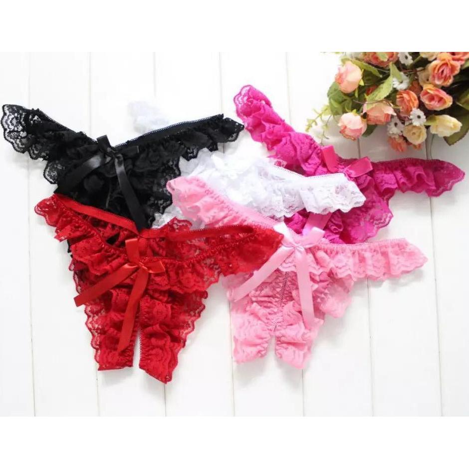 new product exos celana dalam cd pakain dalam kolor sempak undies seksi renda pita transparan erotis
