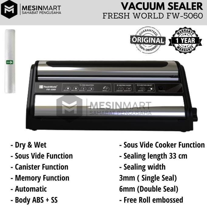 Vacuum Sealer Mesin Pengemas Vakum Komersial FRESH WORLD FW-5060