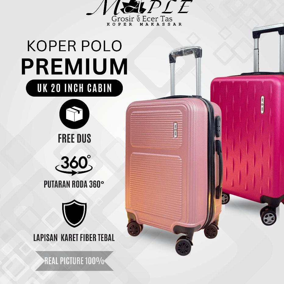 [Pengiriman Luar Makassar] Maple Koper Uk 20 Inch Cabin Koper Polo Premium Size Cabin Koper Fiber An