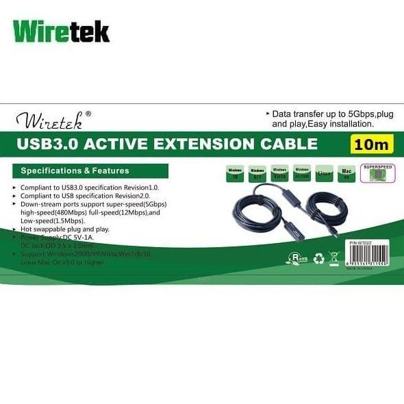 Riempitivo- Usb 3.0 Extension Cable 10 Meter Wiretek