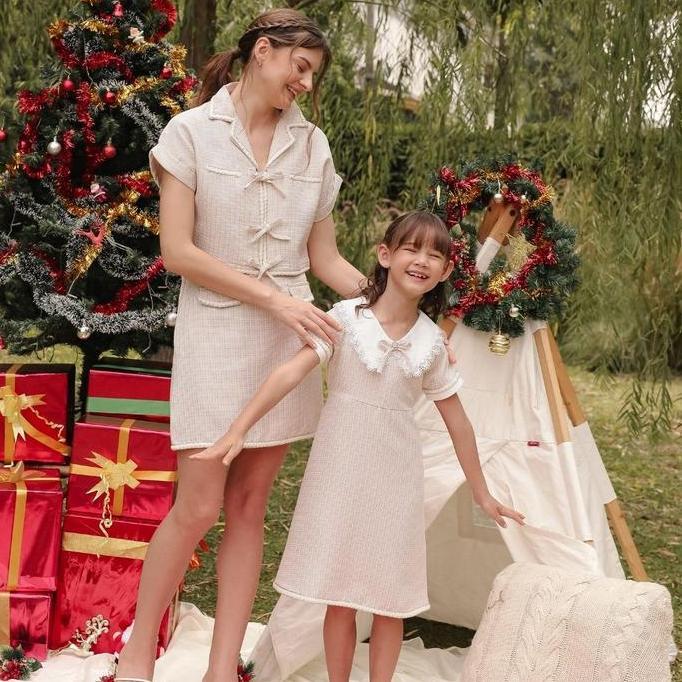 ZIEL KIDS - Maria Dress (Girl) & Mom (Set) | Christmas Collection | Couple Mom & Girl | Baju Premium