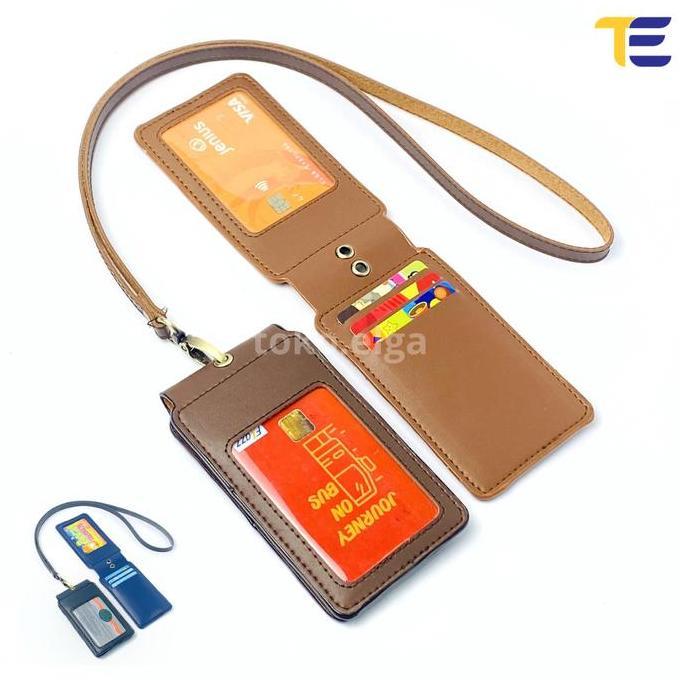 Carta- Id Card Holder Kulit Magnet Lanyard Card Kulit Single Mika Magnet