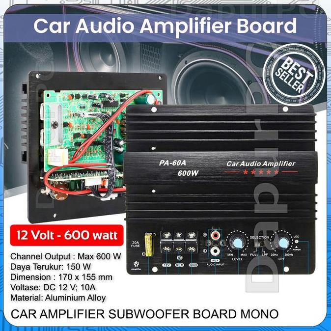 Car Audio Subwoofer Mono 600W PA-60A Amplifier Board Bass
