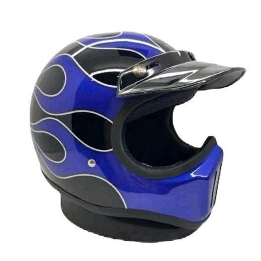 TERLARIS HELM CAKIL API BIRU FULL FACE FREE PET TRANSPARAN PREMIUM QUALITY MOTORCYCLE KACA HELMMURAH