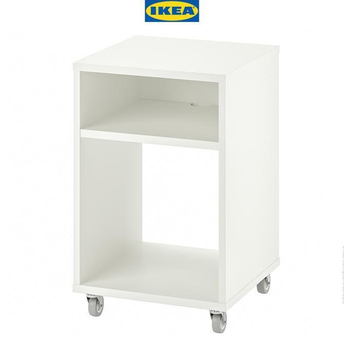 IKEA VIHALS Meja Samping Tempat Tidur Dengan Roda 37x37 cm