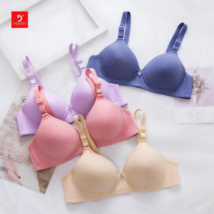 Yooyi Bh Big Size Perempuan Tanpa Kawat Bra Wanita Import Jumbo 36-46 Ukuran Besar Fashion Busa Tipi