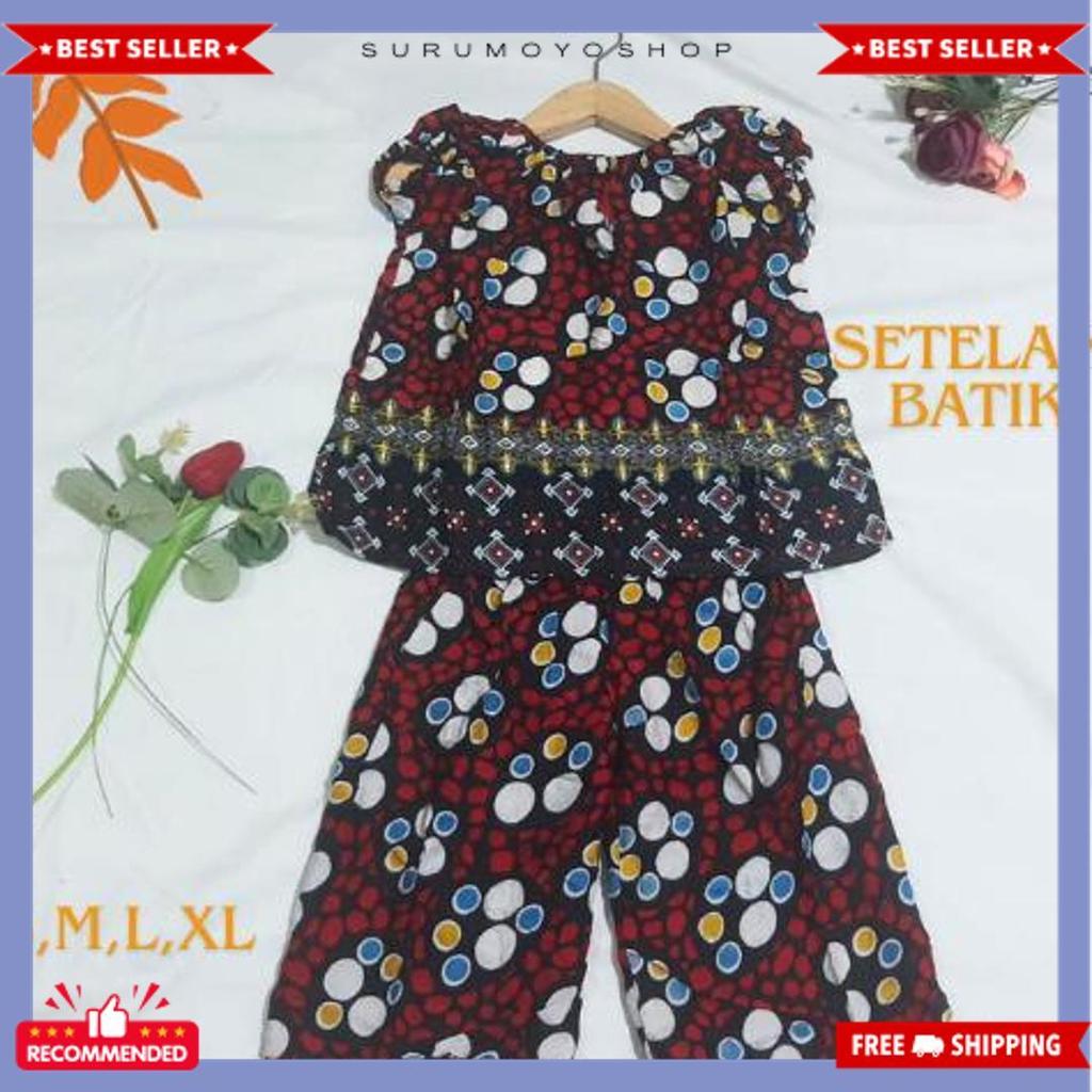 Berkualitas Baju Tidur Rayon Anak/ Setelan Batik Anak Perempuan Usia 1-2 Tahun