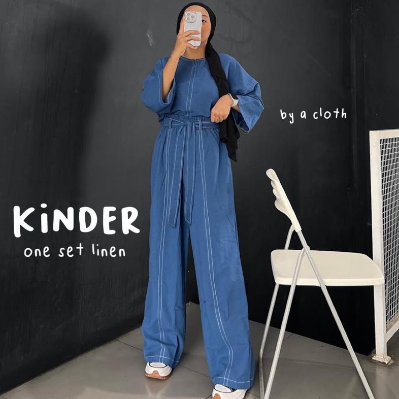 PAKET HEMAT KINDER SET LINEN - ONE SET WANITA - BAJU WANITA - BLOUSE WANITA - CELANA KULOT - BAJU SE