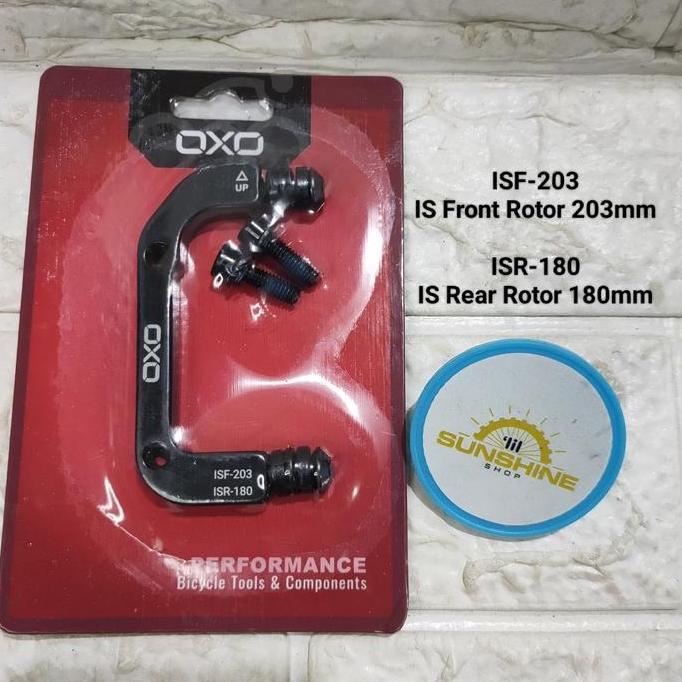 Adaptor Disc Brake Baut Samping OXO ISF-203 Depan Rotor 203mm / ISR-180 Belakang Rotor 180mm Sepeda 