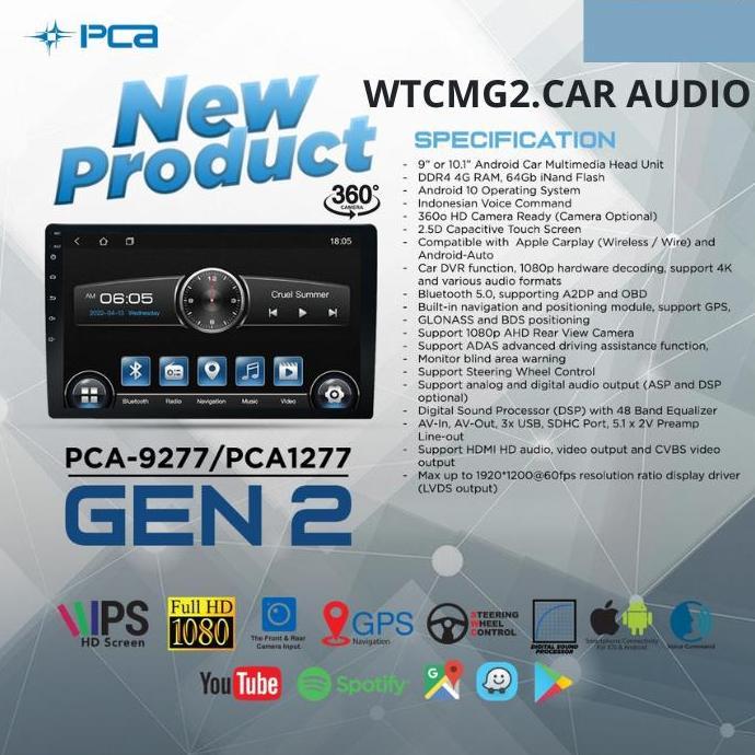Promo Head Unit Android Pca Gen 2 Ram 4/64 Gb 9 Dan 10 Inch Cod