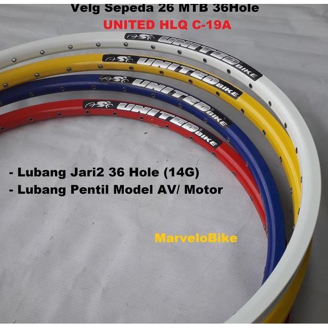 Rim Velg Sepeda 26 MTB United 32/36 Hole