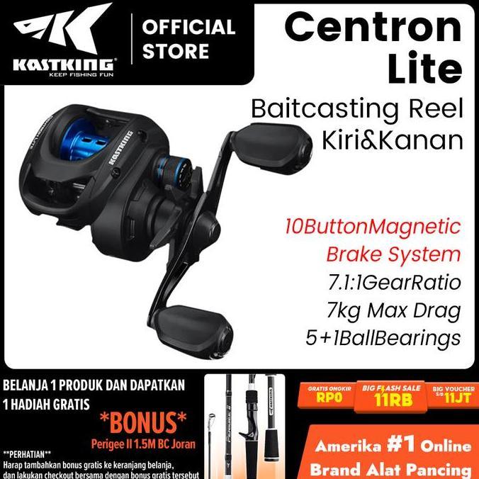[OFFICIAL] KASTKING CENTRON LITE REEL PANCING BAITCASTING FISHING REEL,7.1:1 GEAR RATIO, 7KG MAX DRA