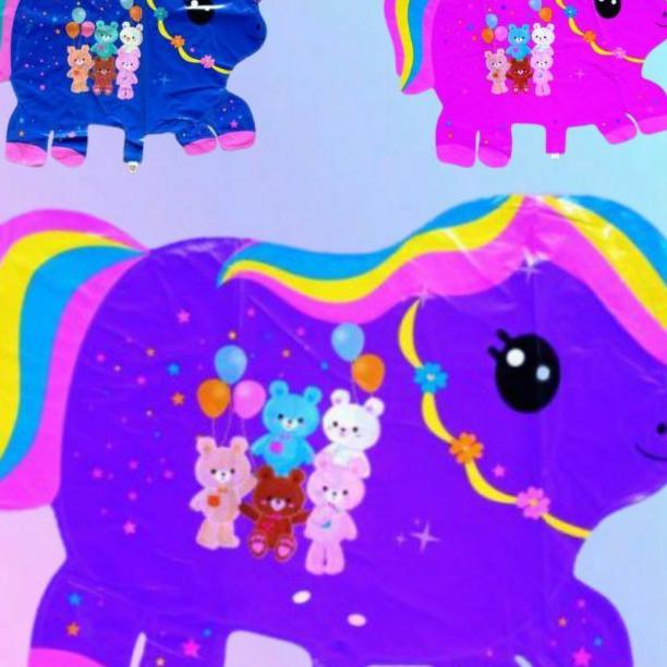 1Pack Kuda Poni Pelangi (Balon Gas/Foil/Terbang/Karakter) 1Pack= 50Pc