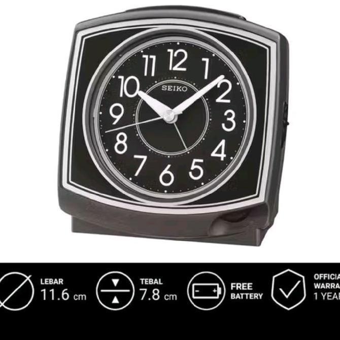 Seiko Jam Meja Clock Beker Weker QHP004W QHP004 W Putih Alarm Bunyi Bel