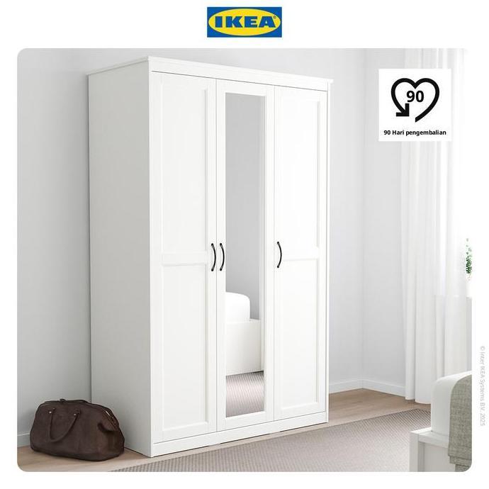 IKEA SONGESAND Lemari Pakaian Minimalis Putih 120x60x191cm Pintu Plastik