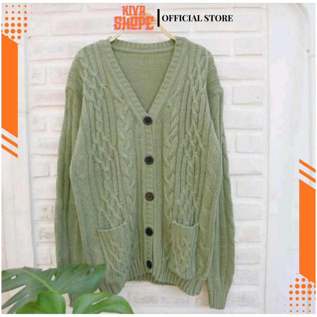 Cable Saku SHORT Cardigan Rajut WanitaType 3 Get/Rajut TEBAL Premium/Flash Sale ASA Promo Puncak