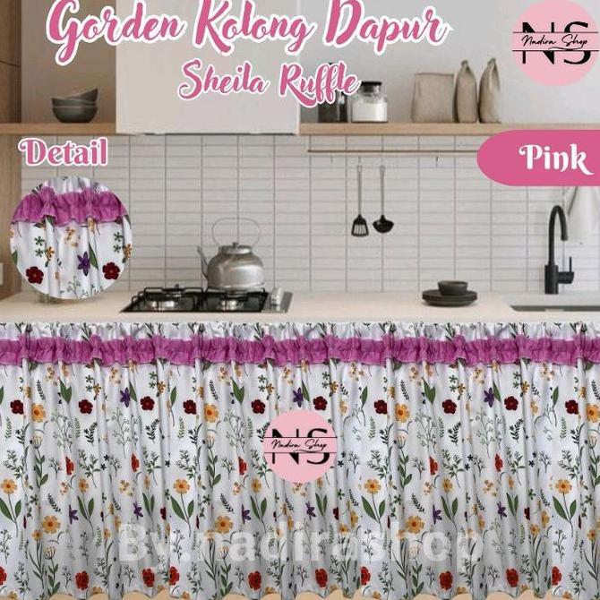 Equip- Gorden Kolong Dapur Model Ruffle Free Tali Pengait Kitchenre