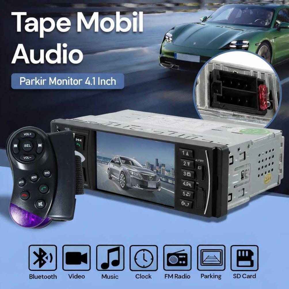 Tape Audio Mobil Bluetooth MP5 Player Layar Parkir Monitor 4.1 Inch 4022D Support Video 1080P