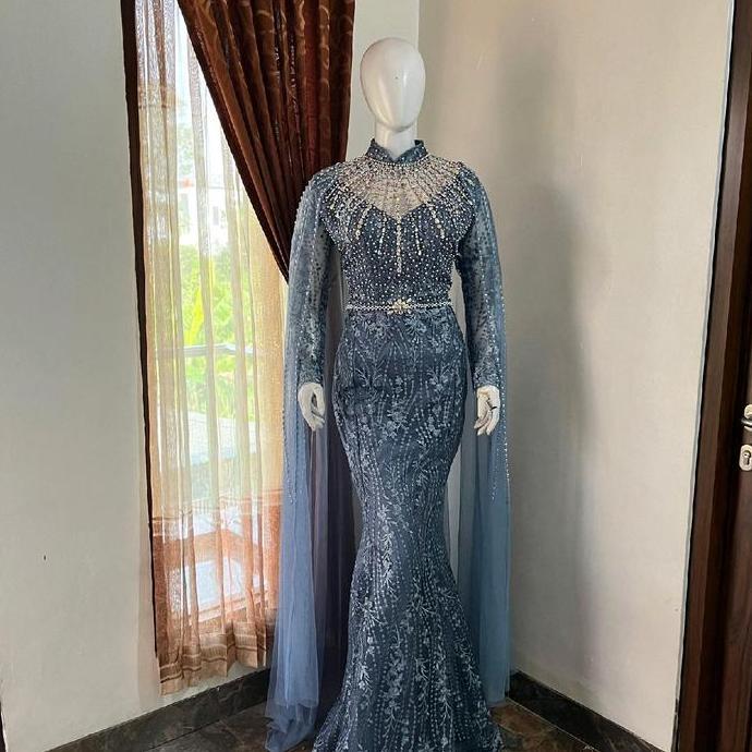 Gaun pengantin slim dress duyung