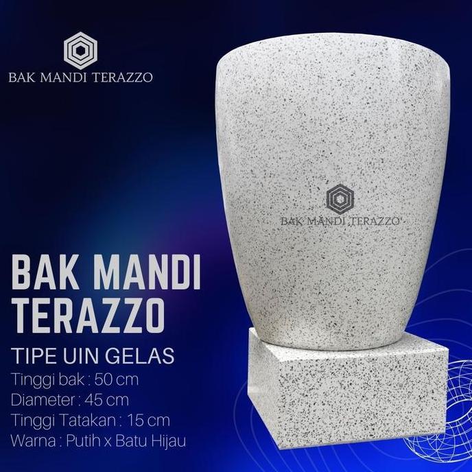 Promo Bak Mandi Terazzo - Bak Air Marmer Teraso Uin Gelas Batu Hijau