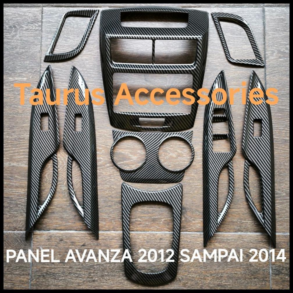 Panel Interior dashboard Dalam Mobil toyota All New Avanza/ Xenia/ 2012 2013 2014 motif carbon kayu 