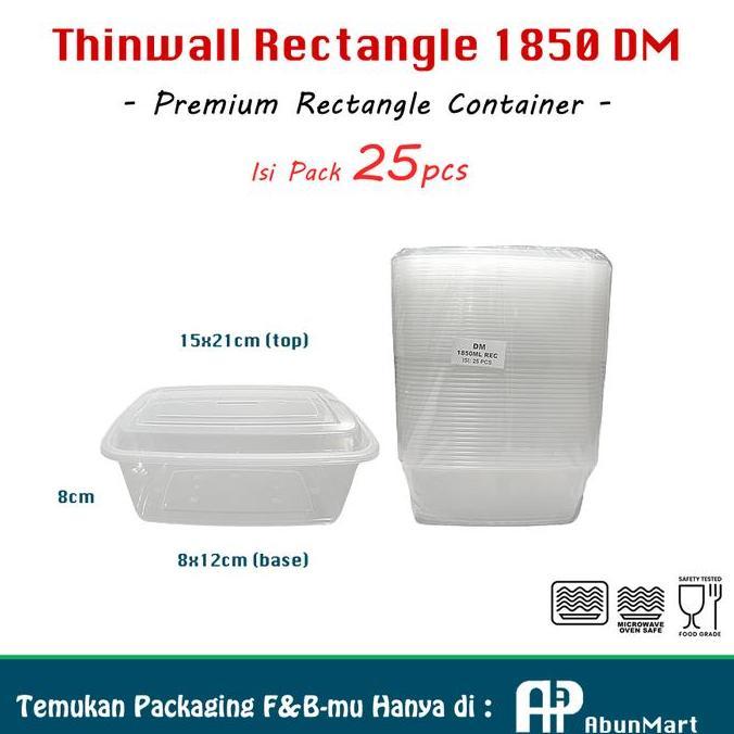 Thinwall 1850 ML Rectangle (DM) Isi 25pcs