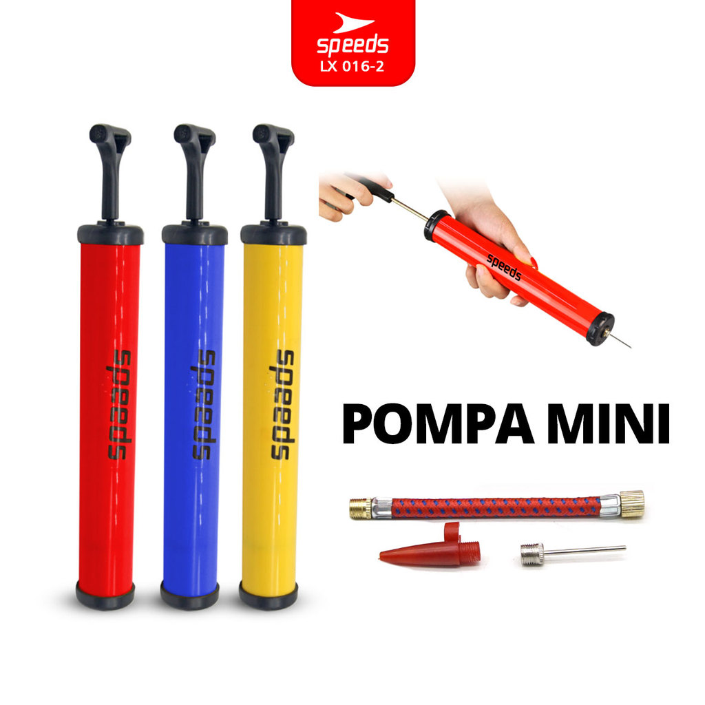 SPEEDS Pompa Bola Volly/Bola Basket/Futsal Pompa Angin Manual Pompa mini Untuk Pump Ball 016-2