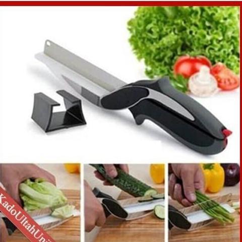 Clever Cutter 2 in 1 Gunting Dapur dengan talenan Diskon