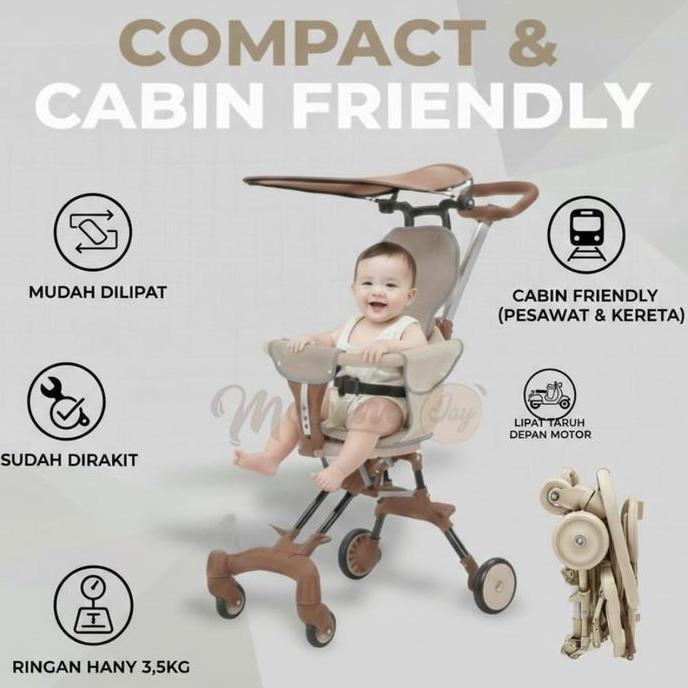 Kereta Dorong Balita Lipat Magic Stroller Baby 2 Way Travel Mommy Jay - Bayi Cabin Kursi Roda Untuk 