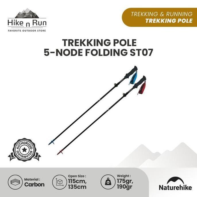 Trekking Pole Carbon Naturehike 5-Node Folding ST07 NH18D010-Z