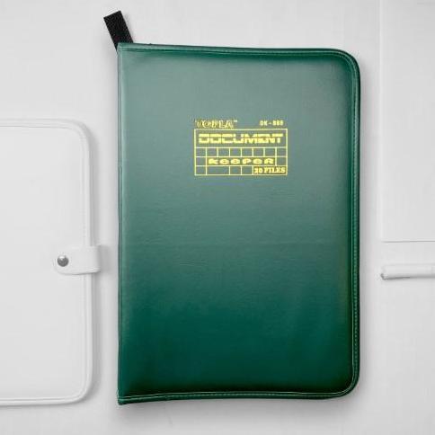 Lager- Topla Dokumen Keeper Resleting Anti Air Kulit / Document Keeper F4 (Folio)