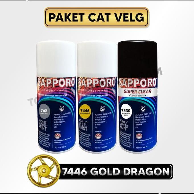 Paket Cat Velg Gold Dragon Sapporo