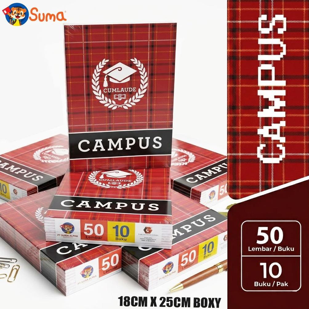 Buku Tulis Siswa Campus Suma 50 Lembar ( 1 pack ) Buku Tulis Learning Campus 50 Lembar Panjang