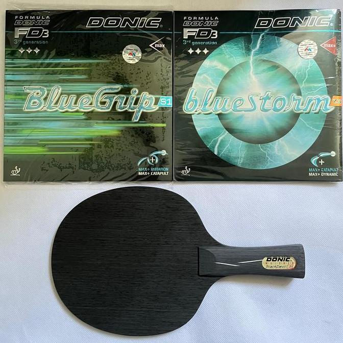 Bat Tenis Meja Donic Black Devil kompit karet Donic Serang Set