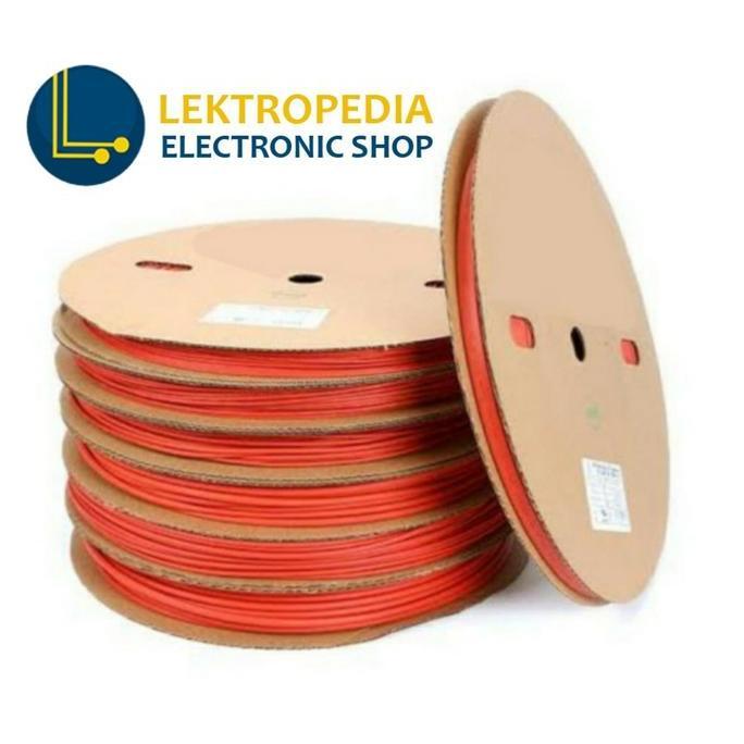 Selongsong Bakar Kerut 8mm 8 mm MERAH Kabel Heat Shrink ROLL 100m
